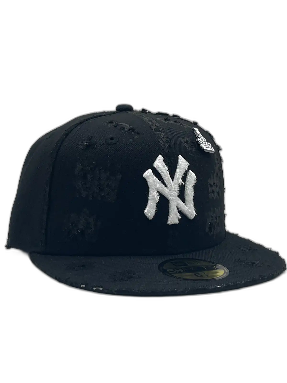 New York Black Fitted Distressed Basic