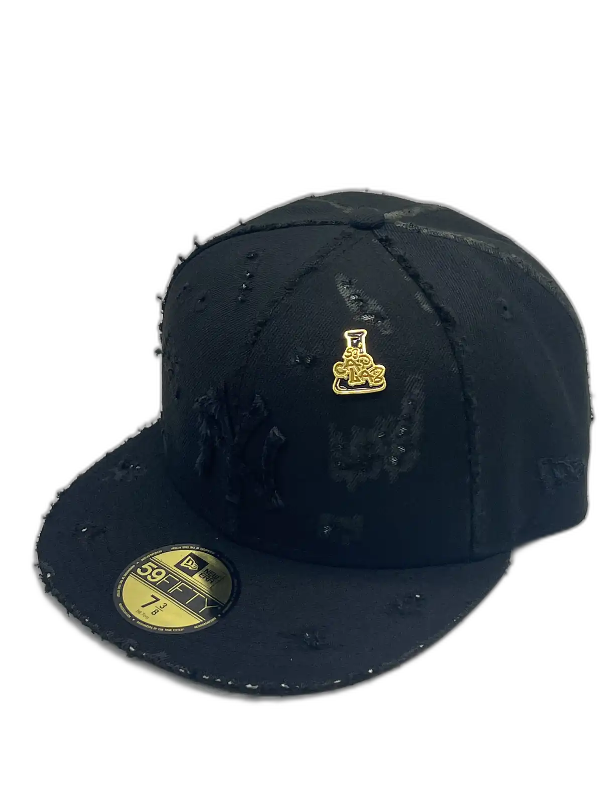 New York Total Black Fitted Distressed Basic