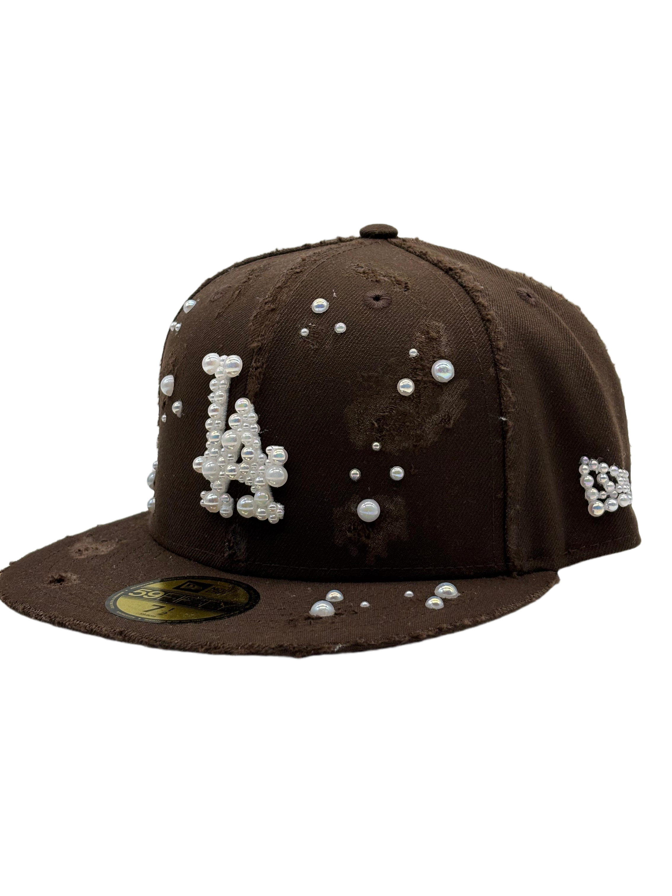 Los Angeles Brown Fitted "Distressed Pearls"
