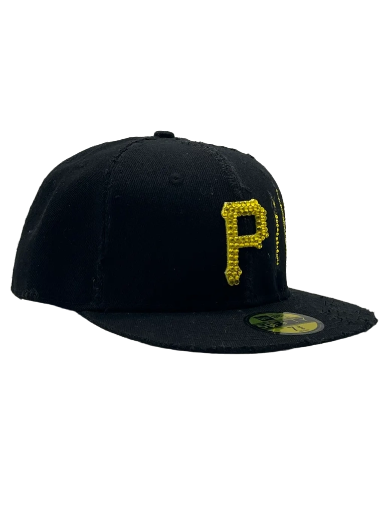 Pittsburgh Pirates Black&Yellow Fitted “Shiny Scratch”