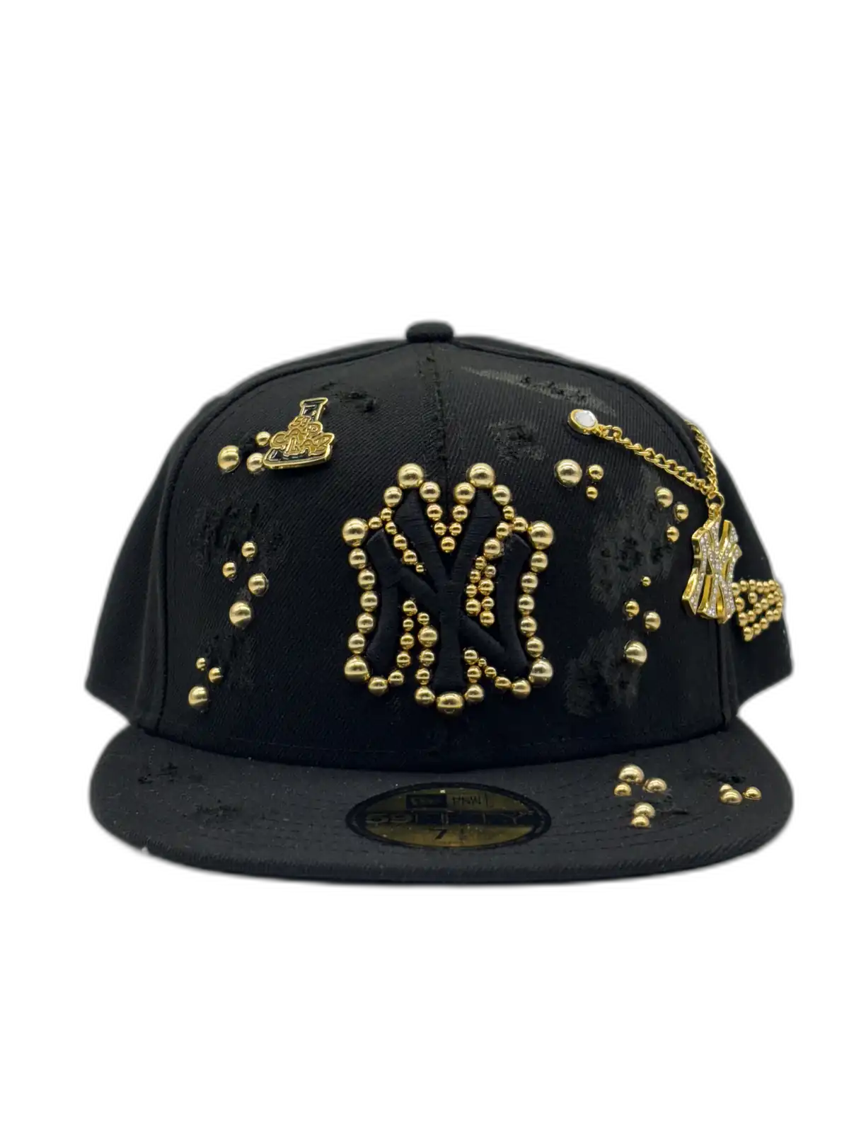 New York Total Black Fitted "Golden Pearls"