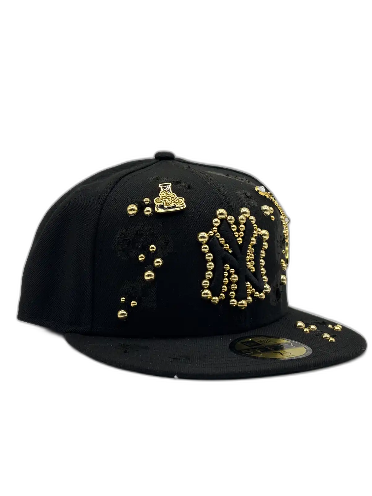 New York Total Black Fitted "Golden Pearls"