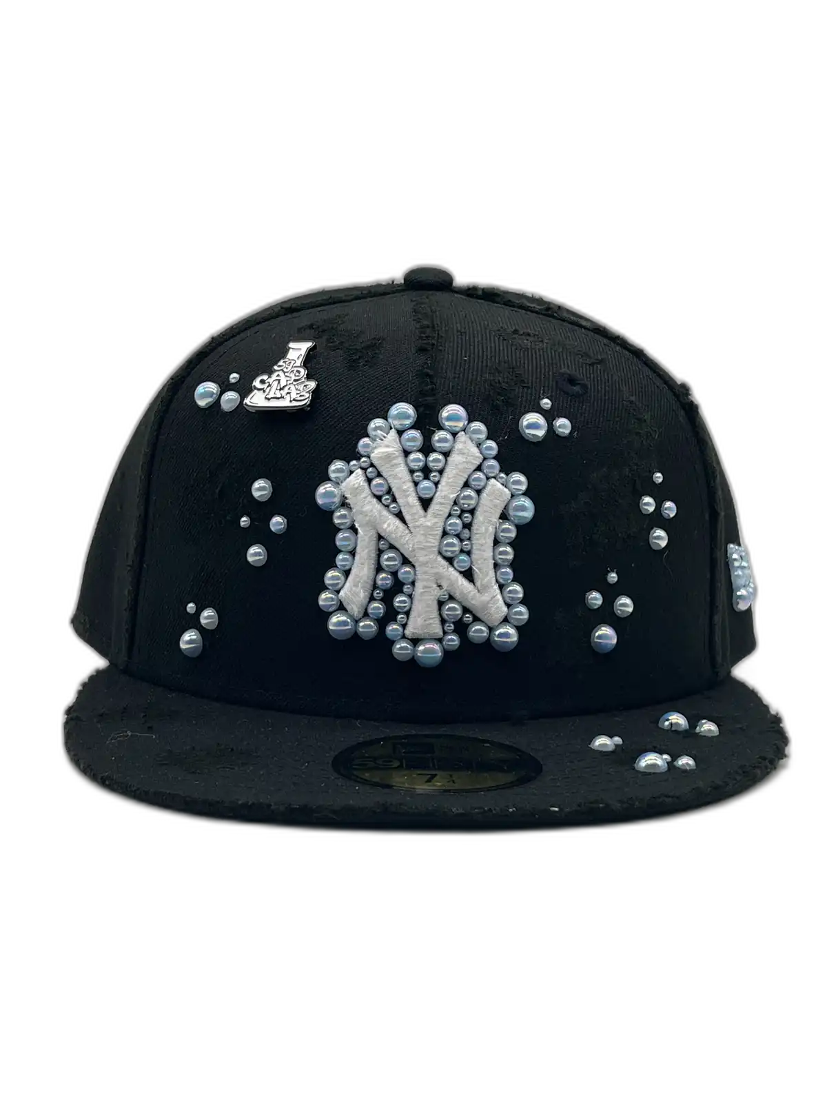 New York Black Fitted “Light Blue Pearls”
