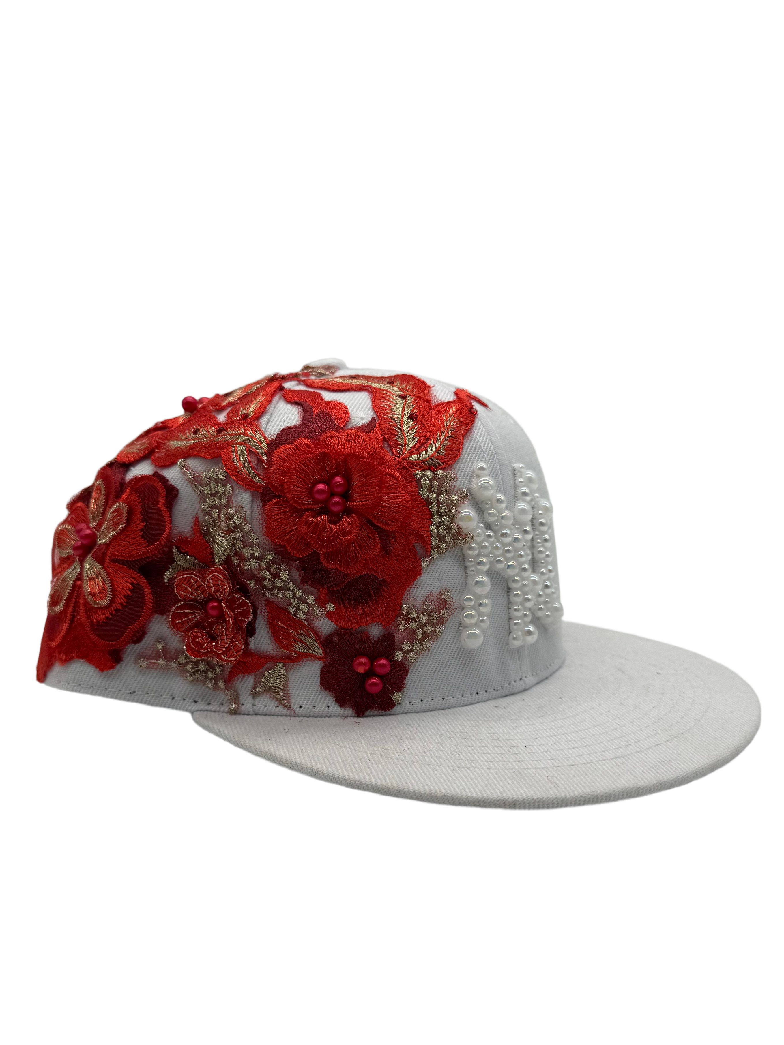 New York White Fitted "Flowers Bouquet"
