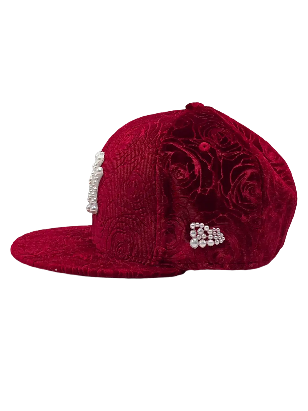 New York Red Fitted "Floral Velvet"