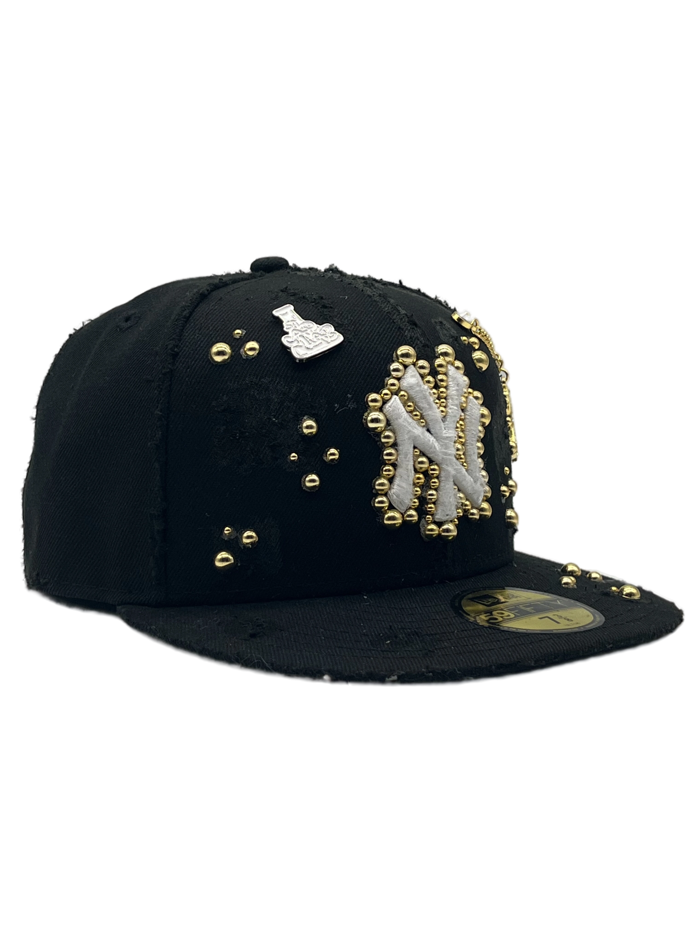 New York Black Fitted "Golden Pearls"