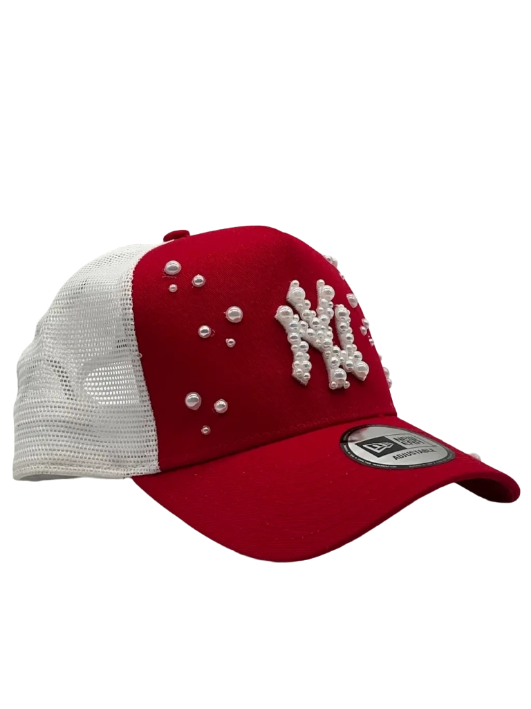New York Red Trucker "White Pearls"