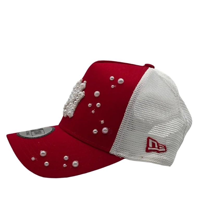 New York Red Trucker "White Pearls"