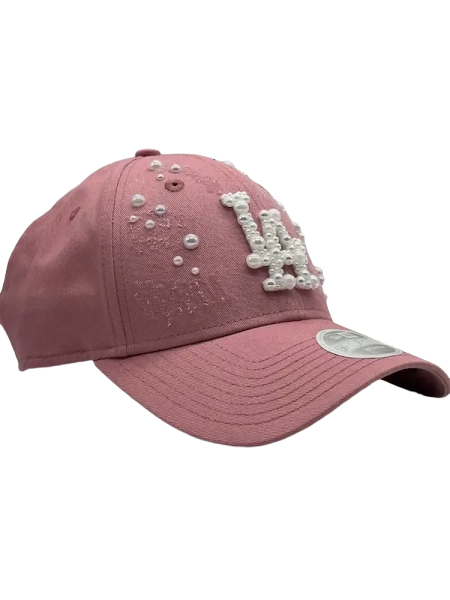 Los Angeles Pink Curved "White Pearls"