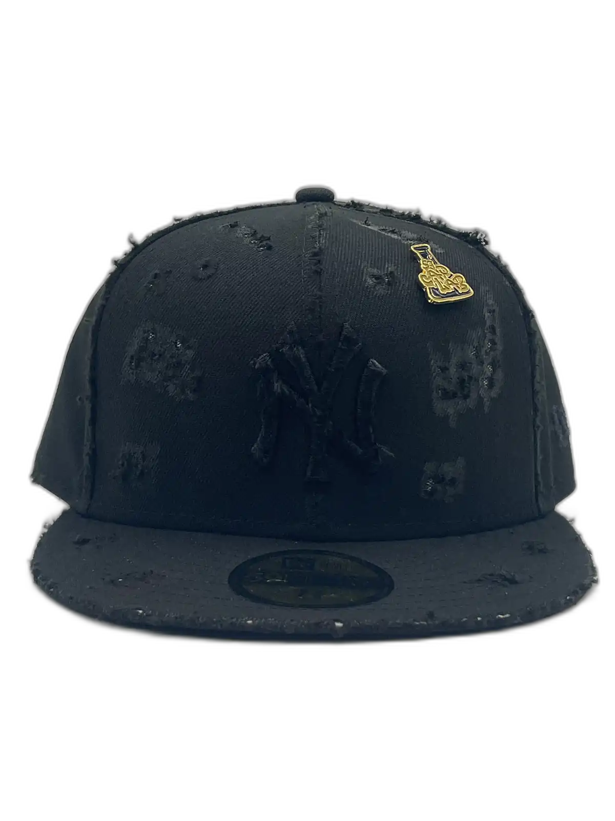 New York Total Black Fitted Distressed Basic