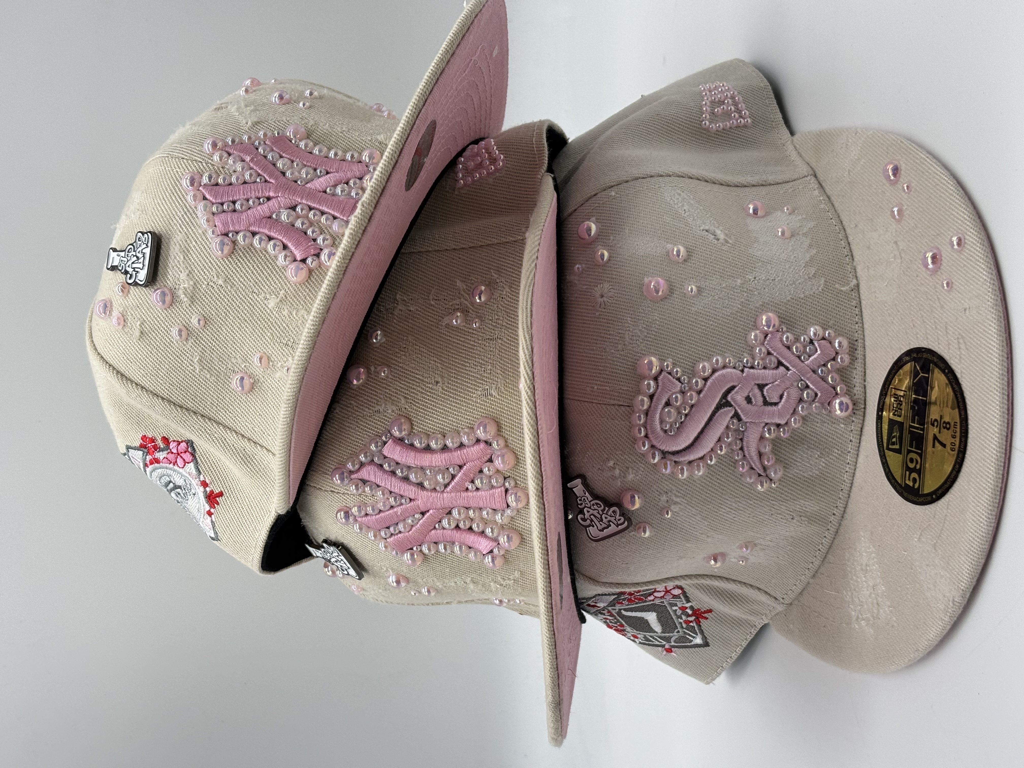 New York Fitted "PINK PEARLS"