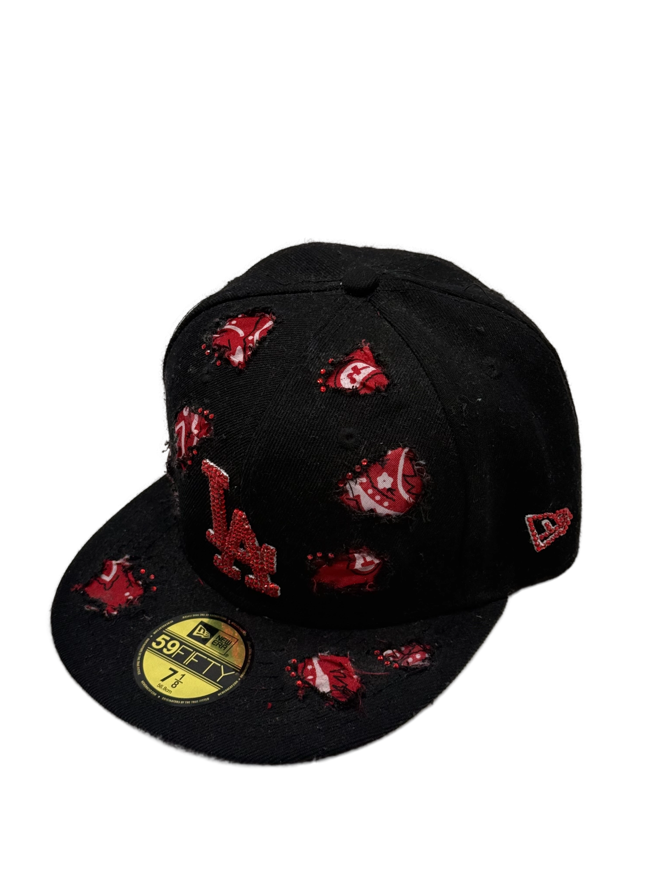 Los Angeles Black Fitted "Red Bandana"