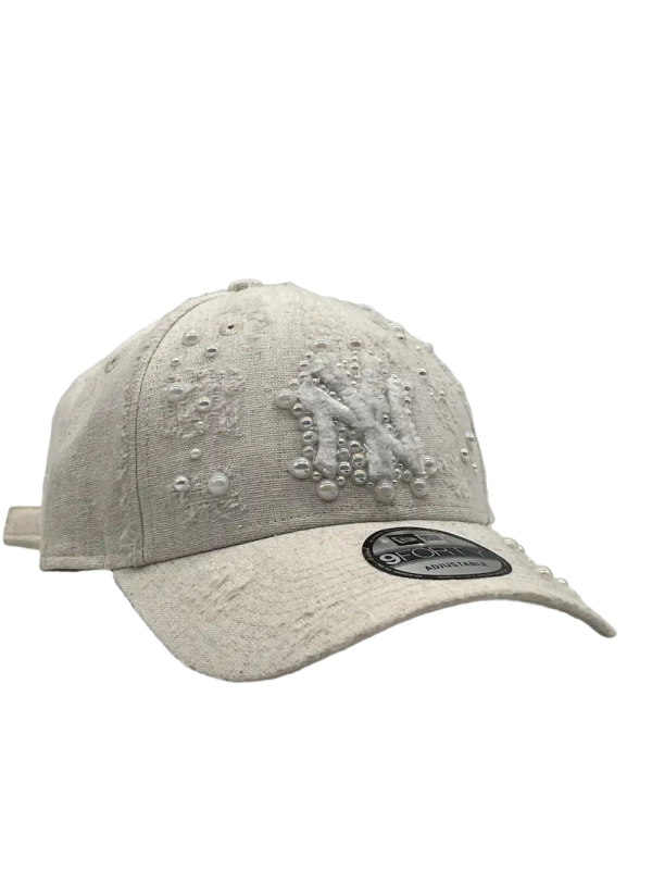 New York Cream Curved "Distressed Pearls"