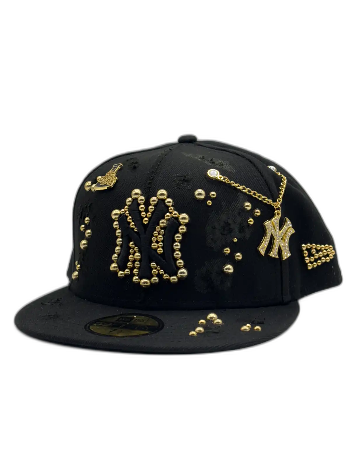 New York Total Black Fitted "Golden Pearls"