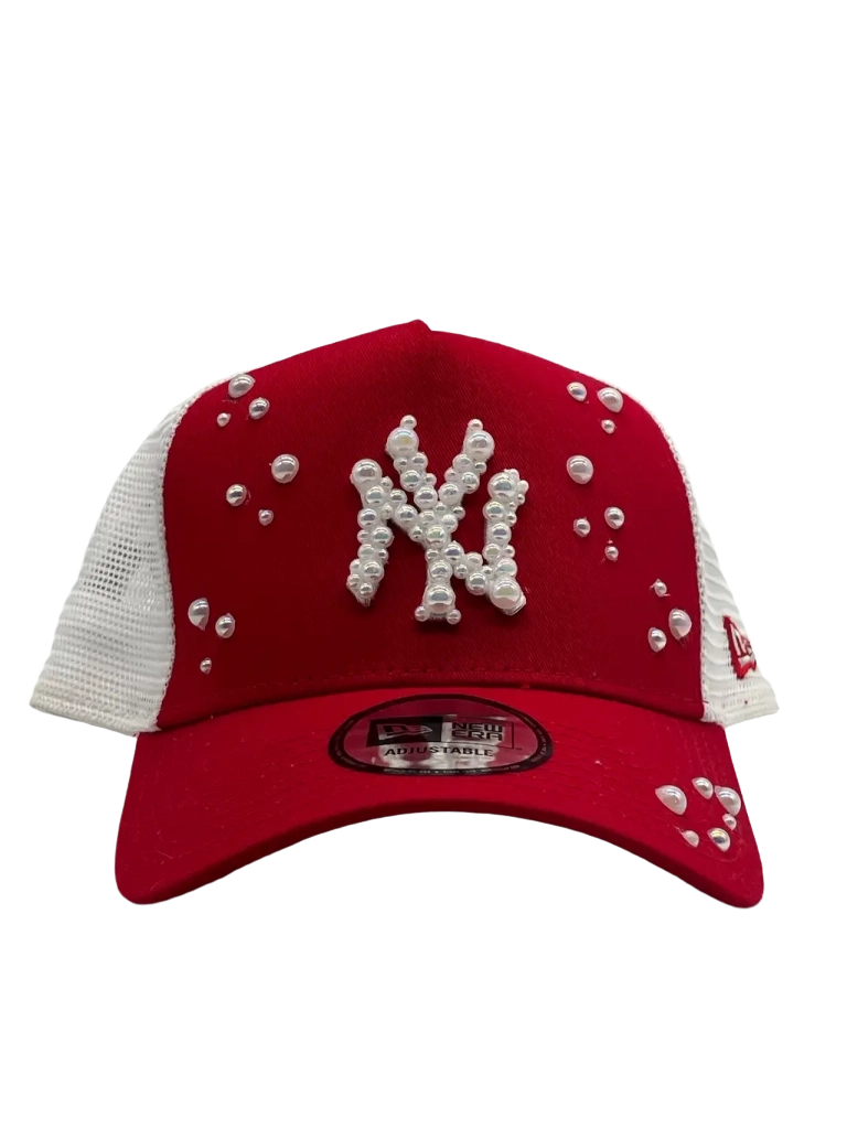 New York Red Trucker "White Pearls"