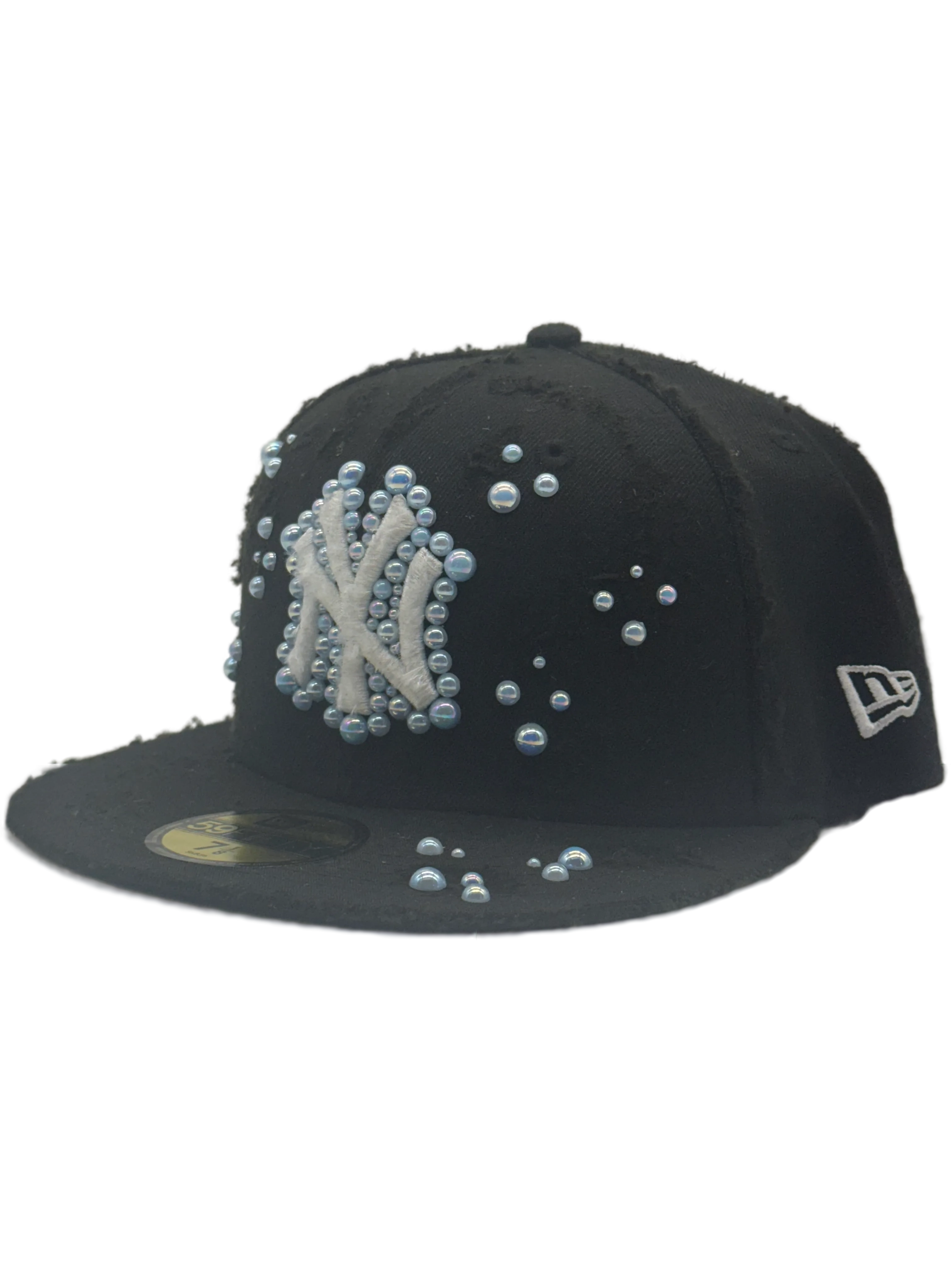 New York Black Fitted “Light Blue Pearls”