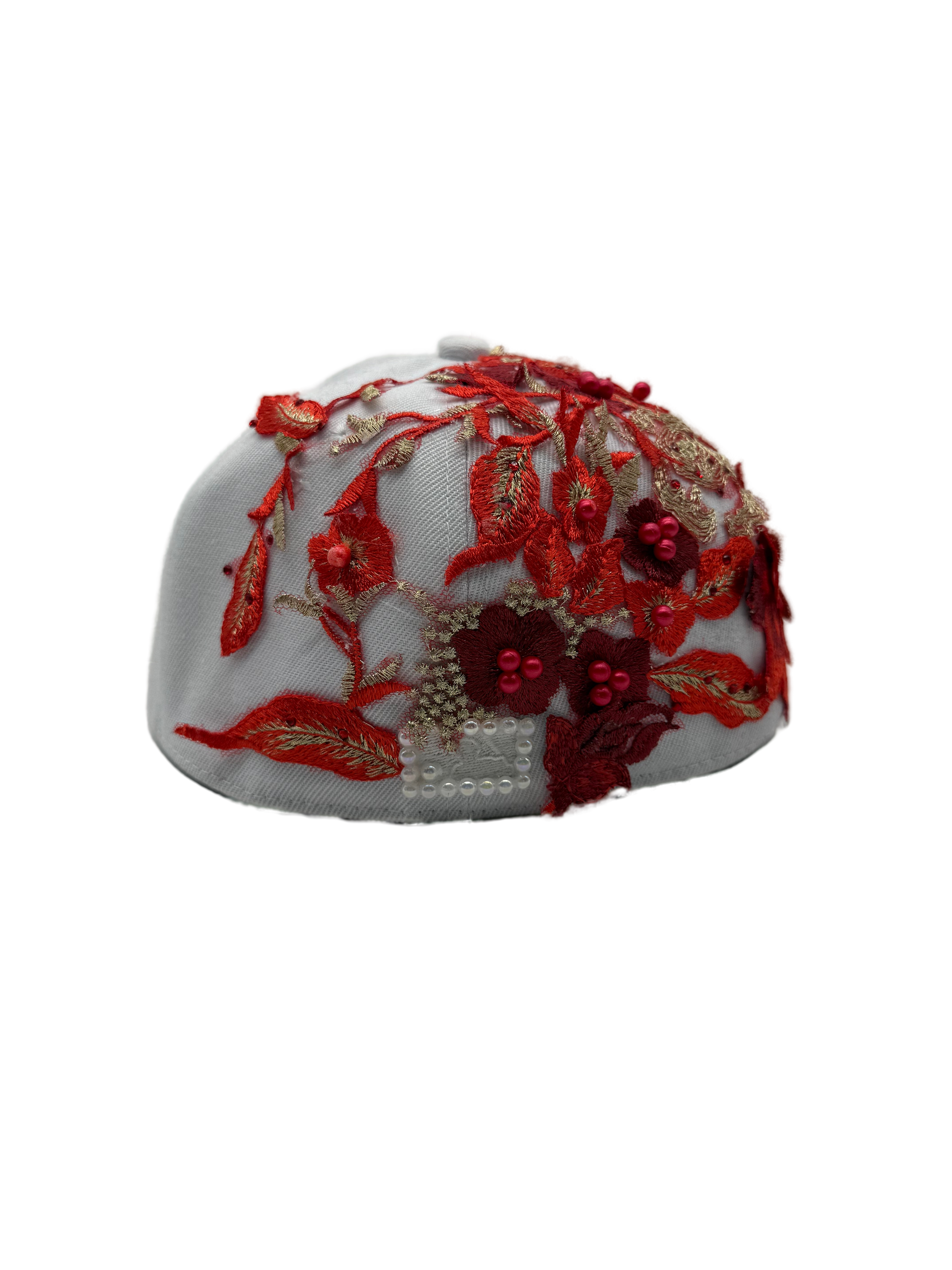 New York White Fitted "Flowers Bouquet"