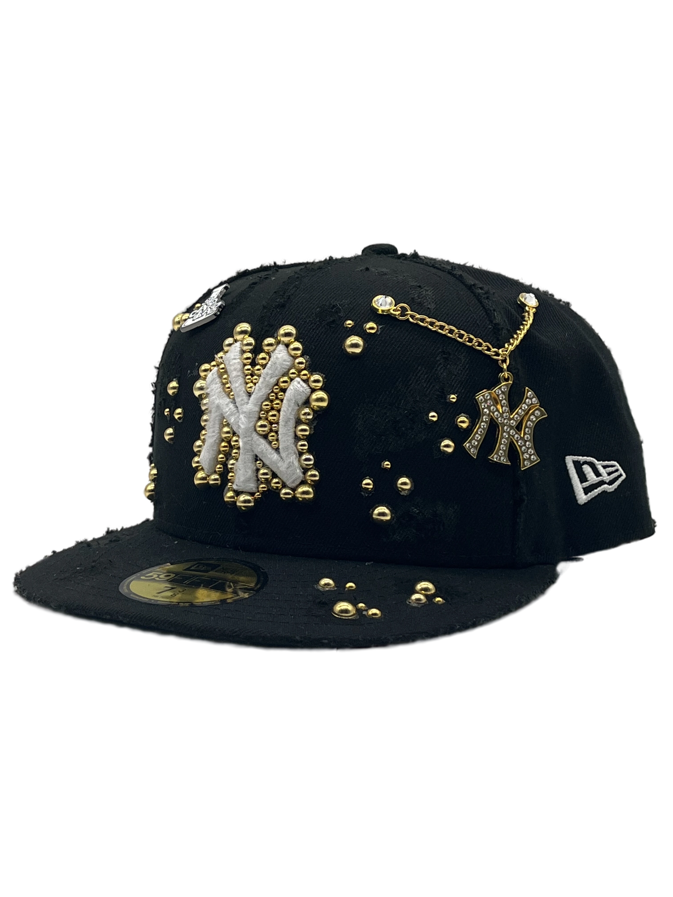 New York Black Fitted "Golden Pearls"