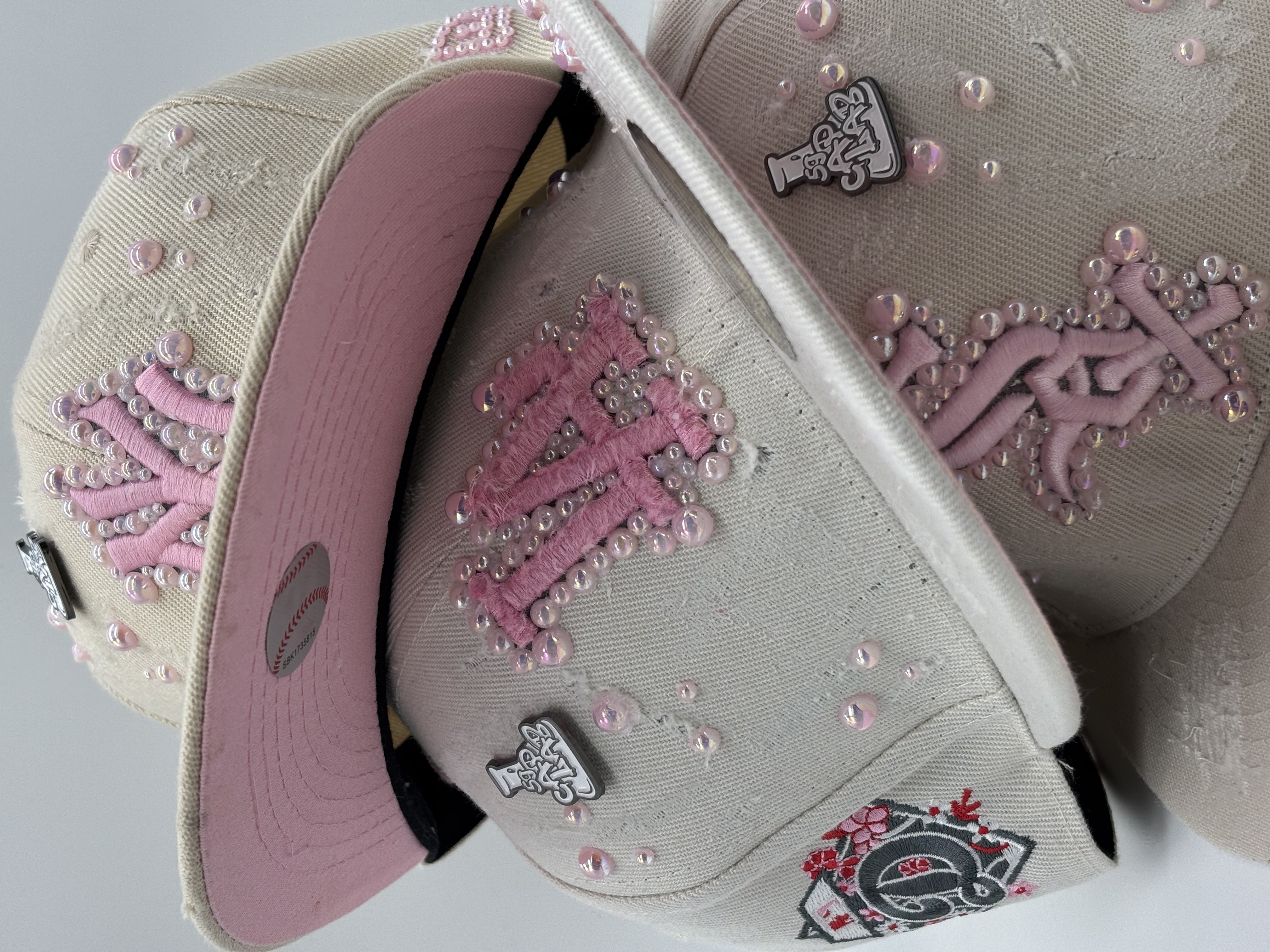 Los Angeles Cream Fitted "PINK PEARLS"