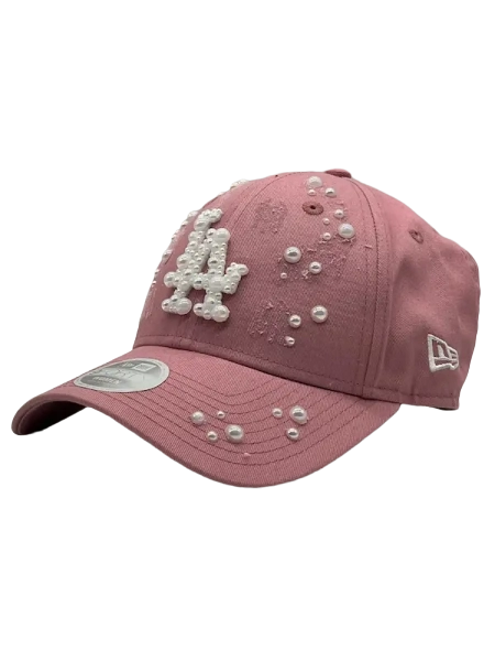 Los Angeles Pink Curved "White Pearls"