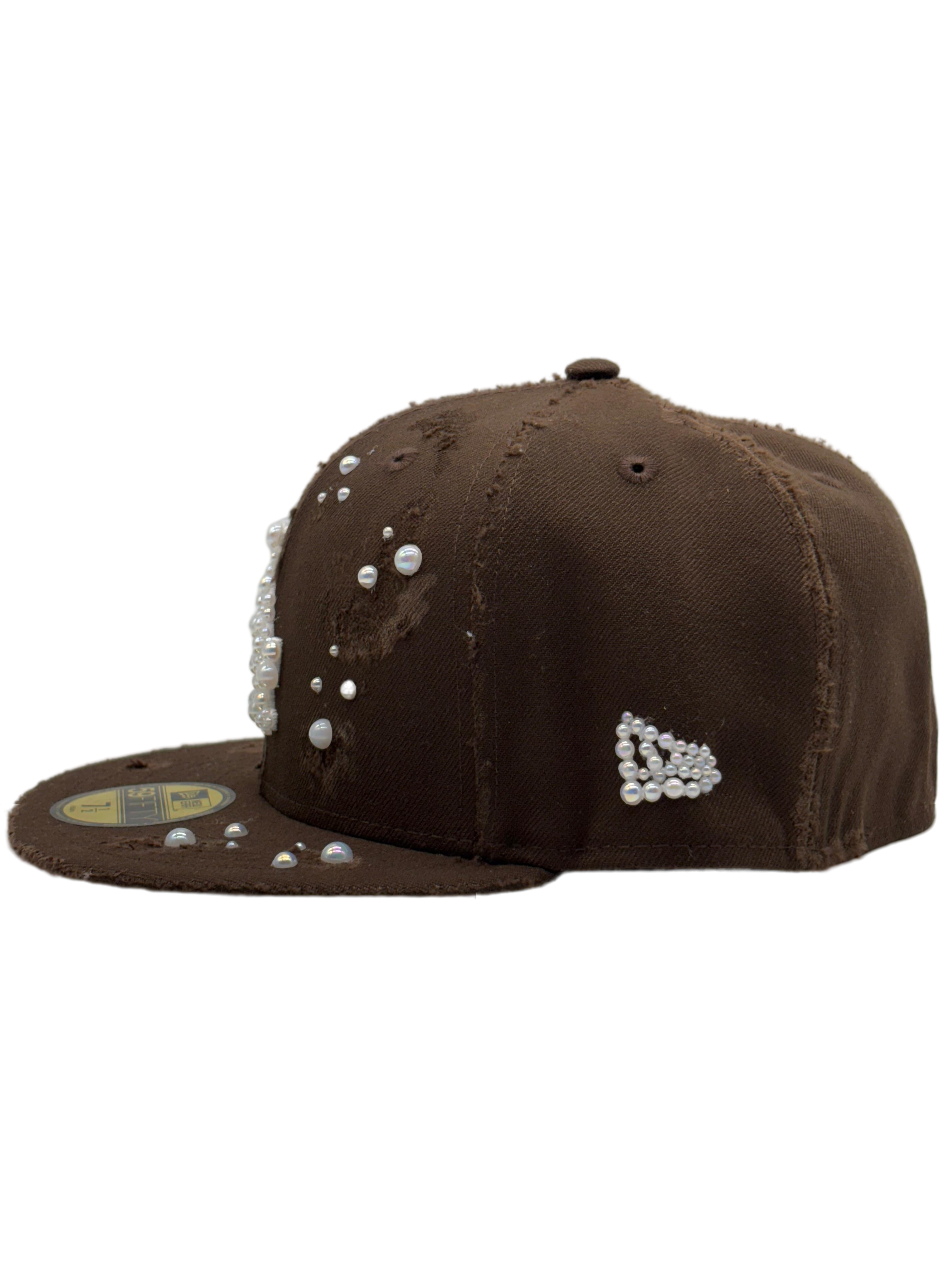 Los Angeles Brown Fitted "Distressed Pearls"