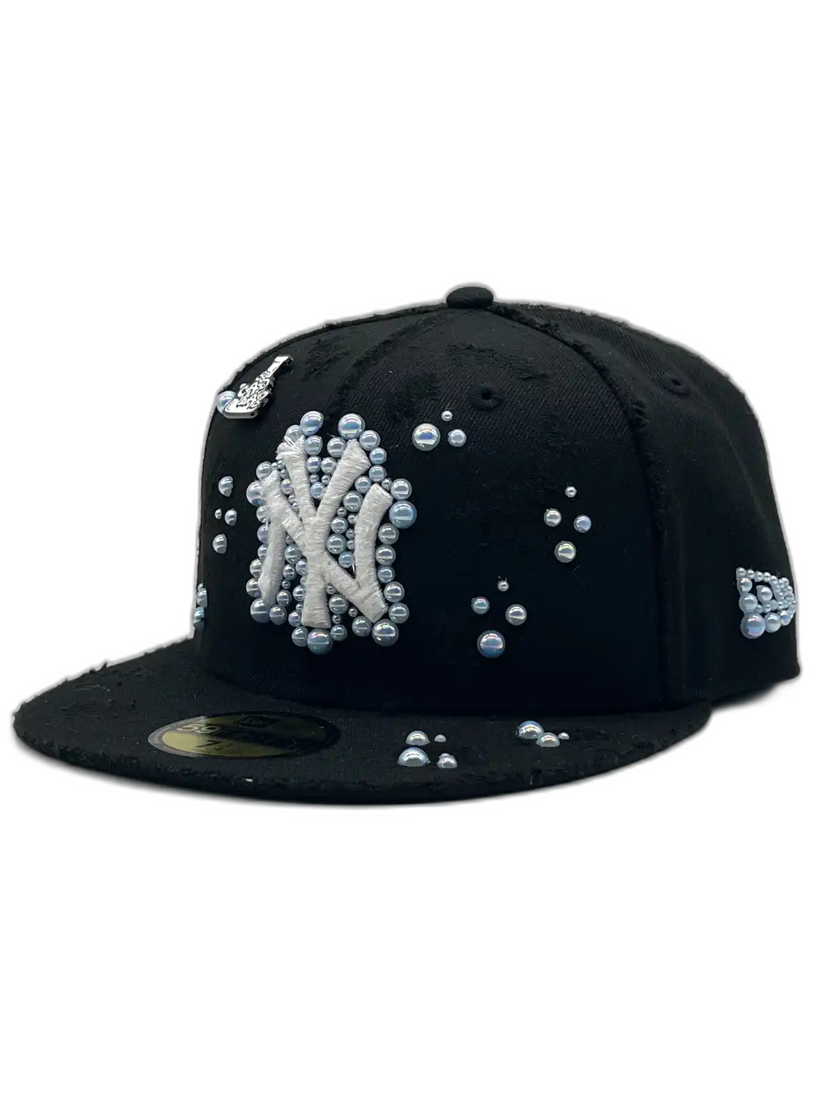 New York Black Fitted “Light Blue Pearls”