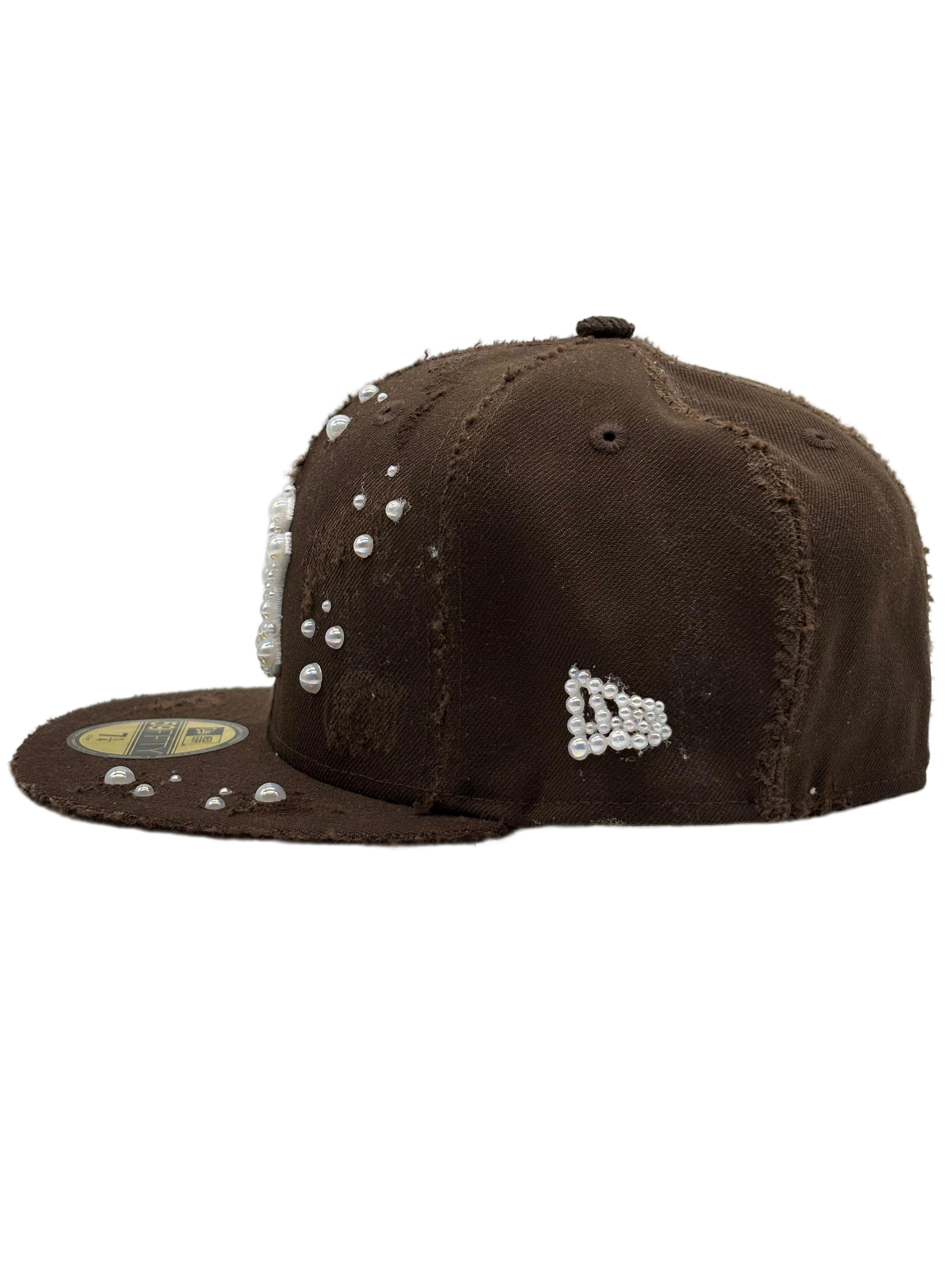 New York Brown Fitted "Distressed Pearls"