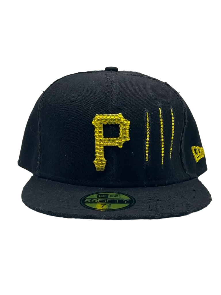 Pittsburgh Pirates Black&Yellow Fitted “Shiny Scratch”