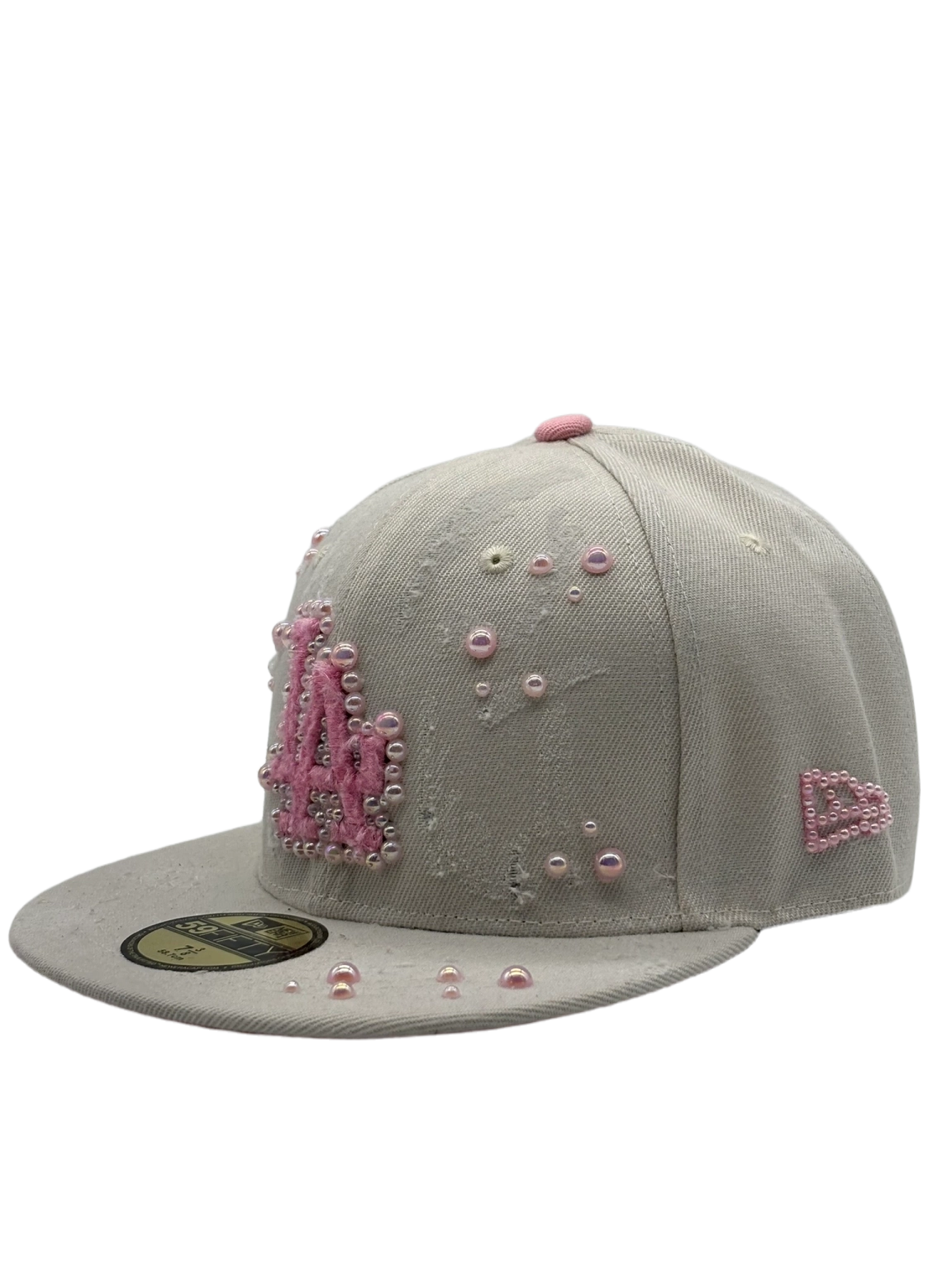 Los Angeles Cream Fitted "Pink Pearls"