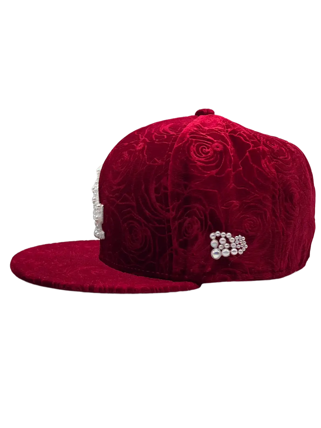 Los Angeles Red Fitted "Floral Velvet"