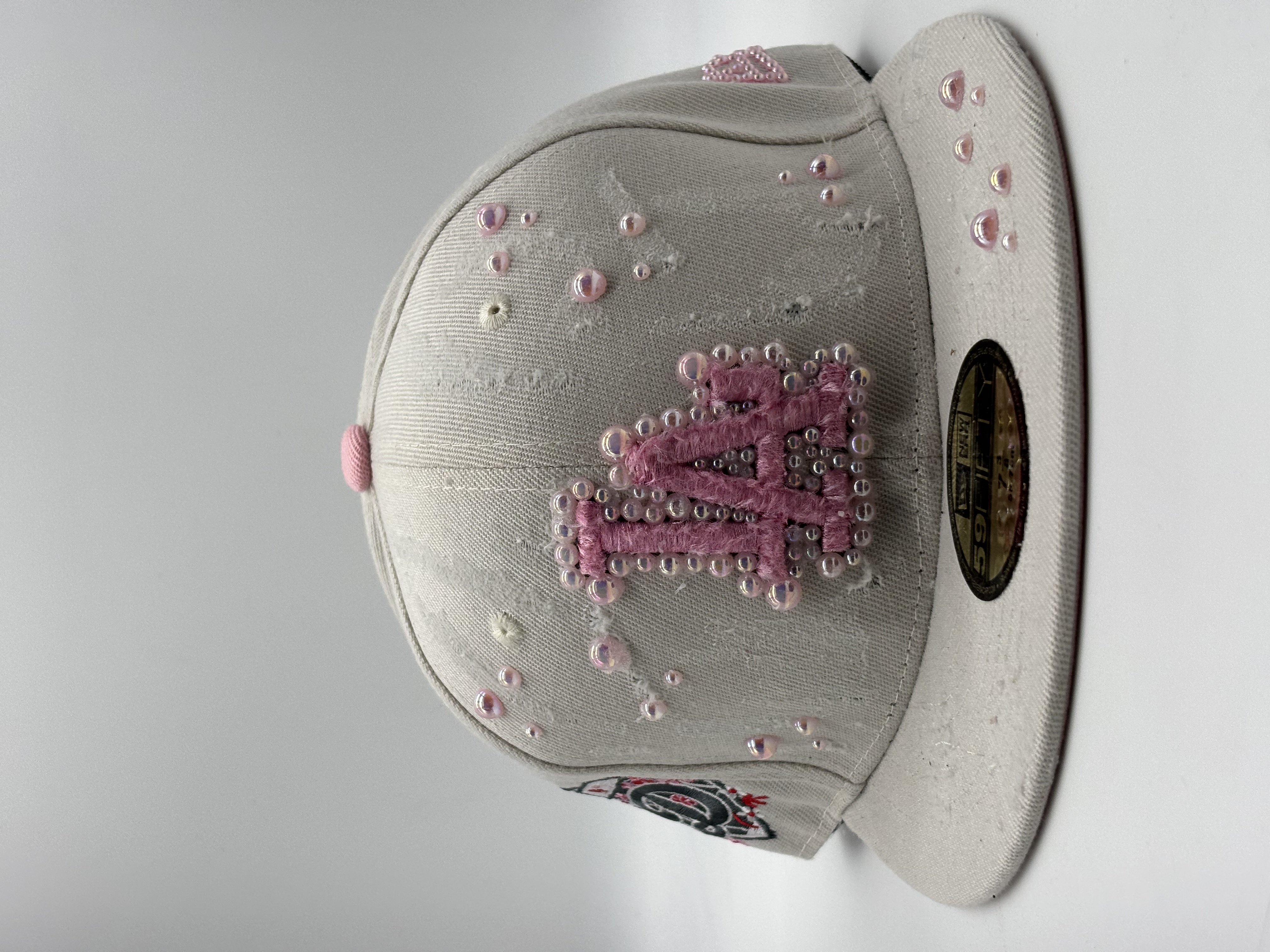 Los Angeles Cream Fitted "PINK PEARLS"