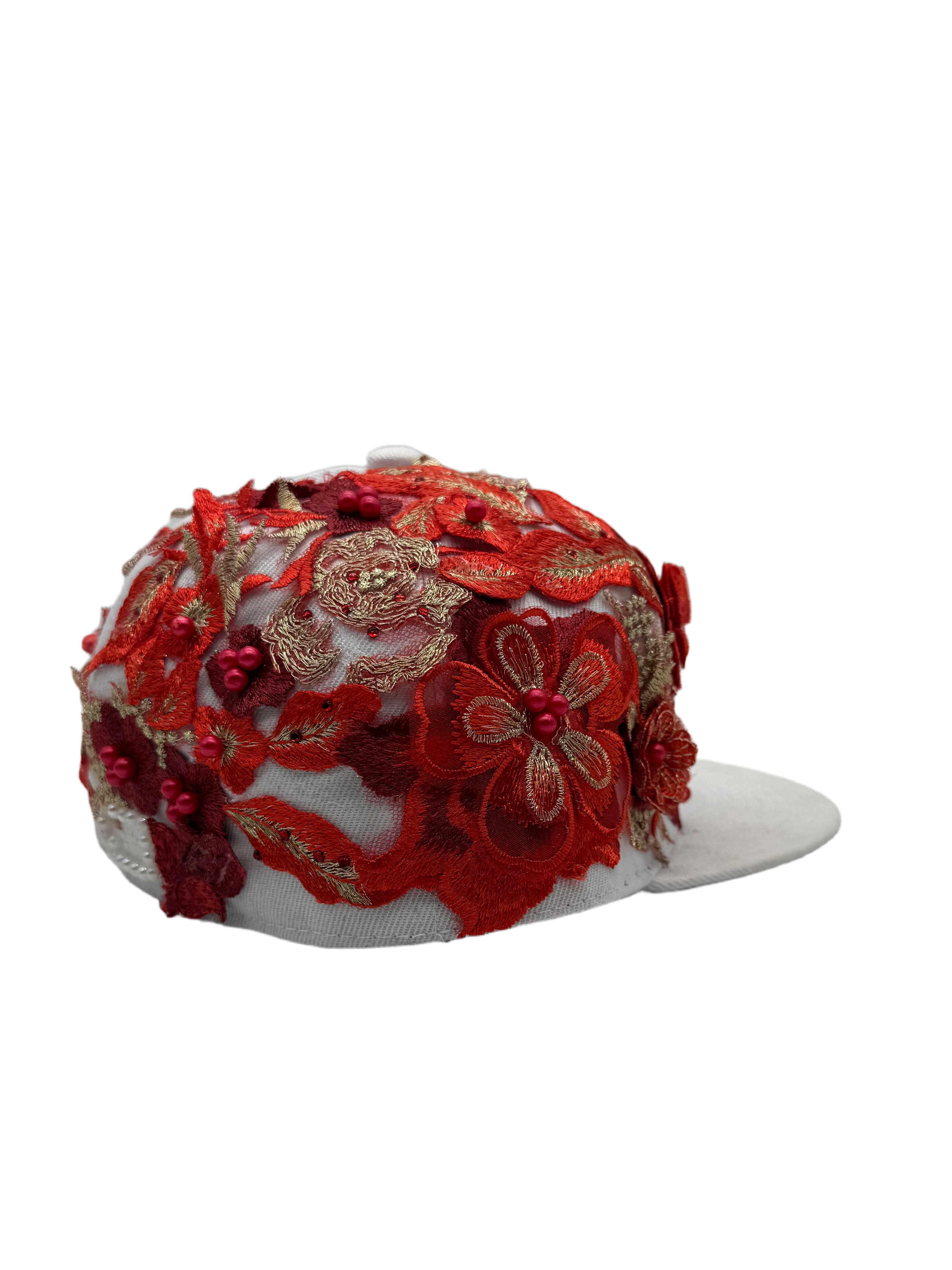 New York White Fitted "Flowers Bouquet"