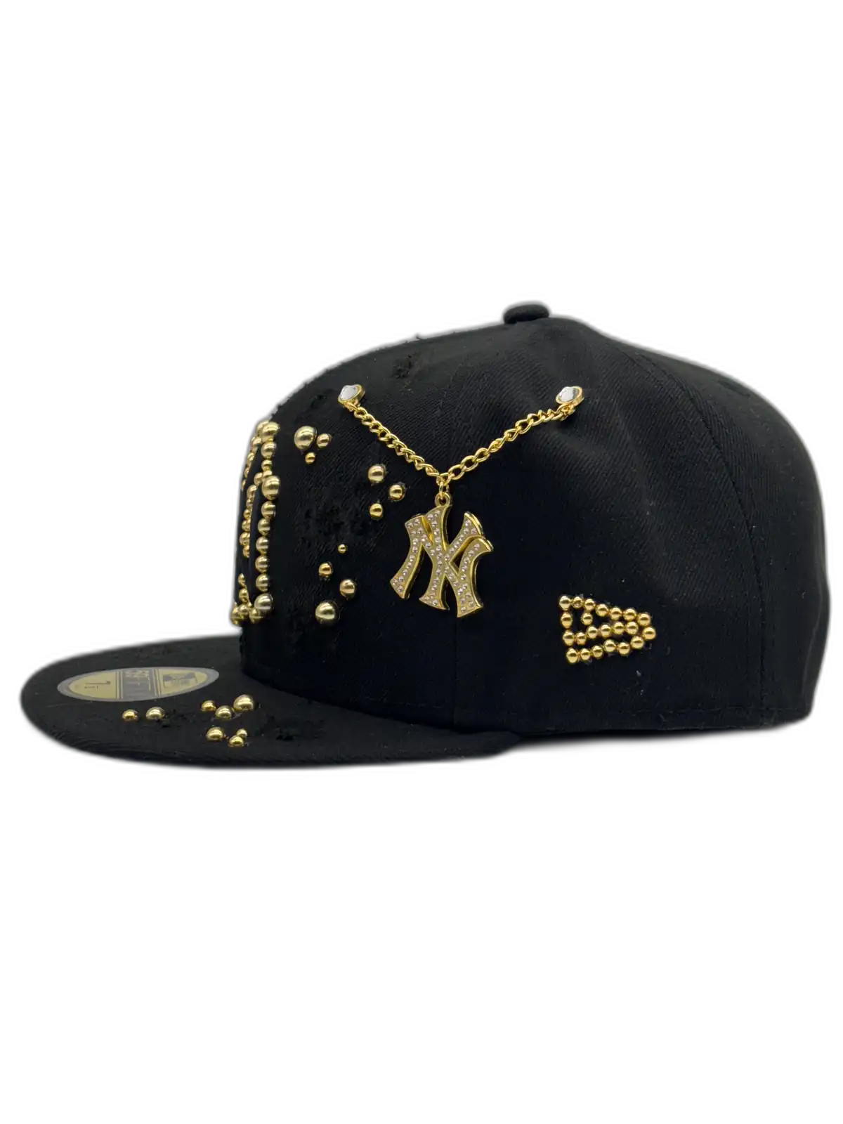New York Total Black Fitted "Golden Pearls"
