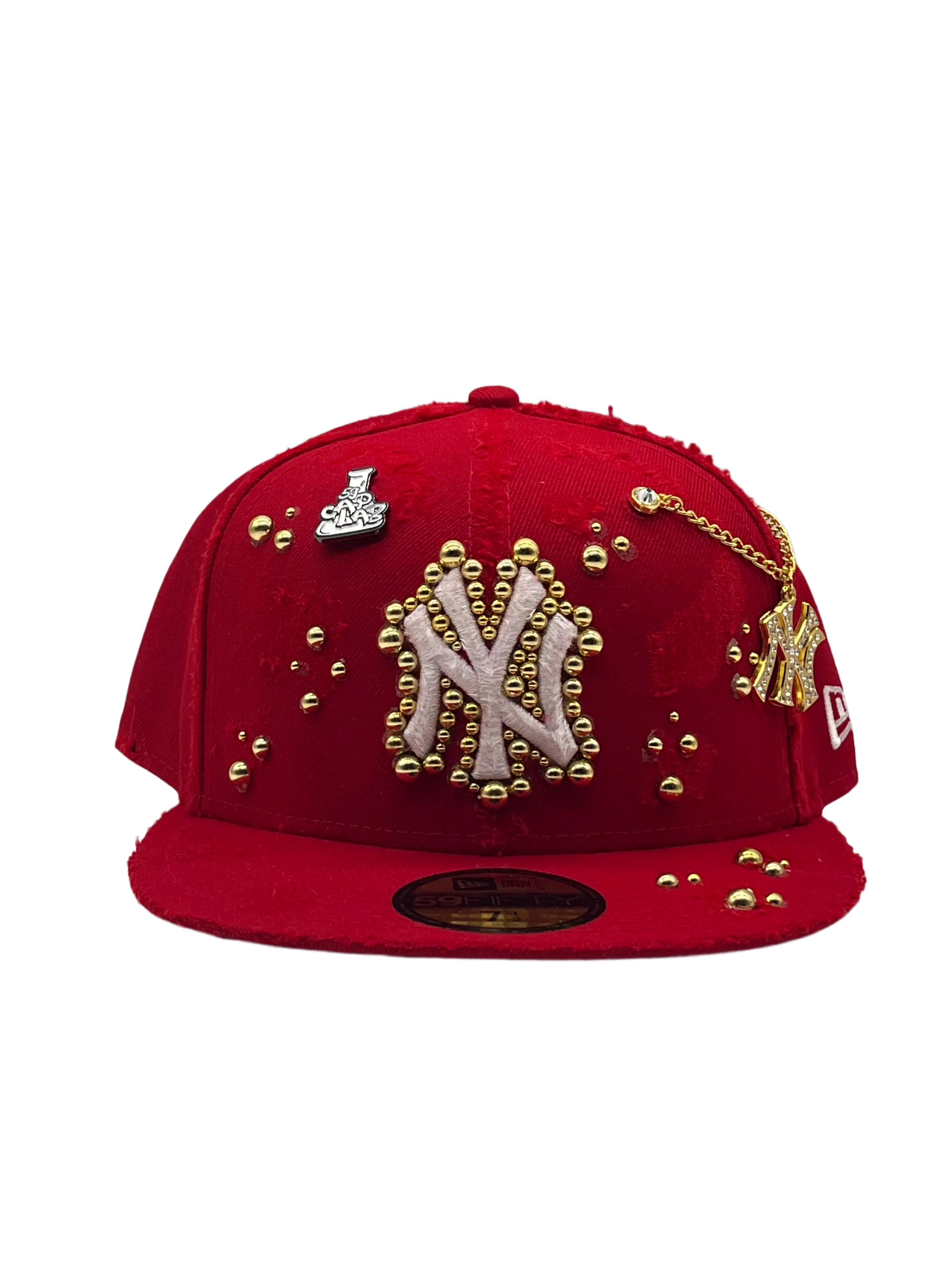 New York Red Fitted "Golden Pearls"