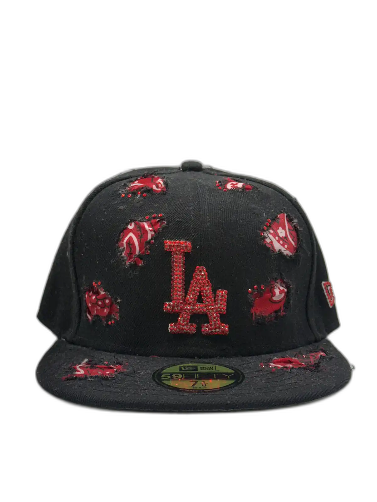Los Angeles Black Fitted "Red Bandana"