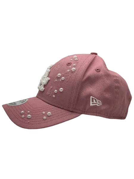 Los Angeles Pink Curved "White Pearls"