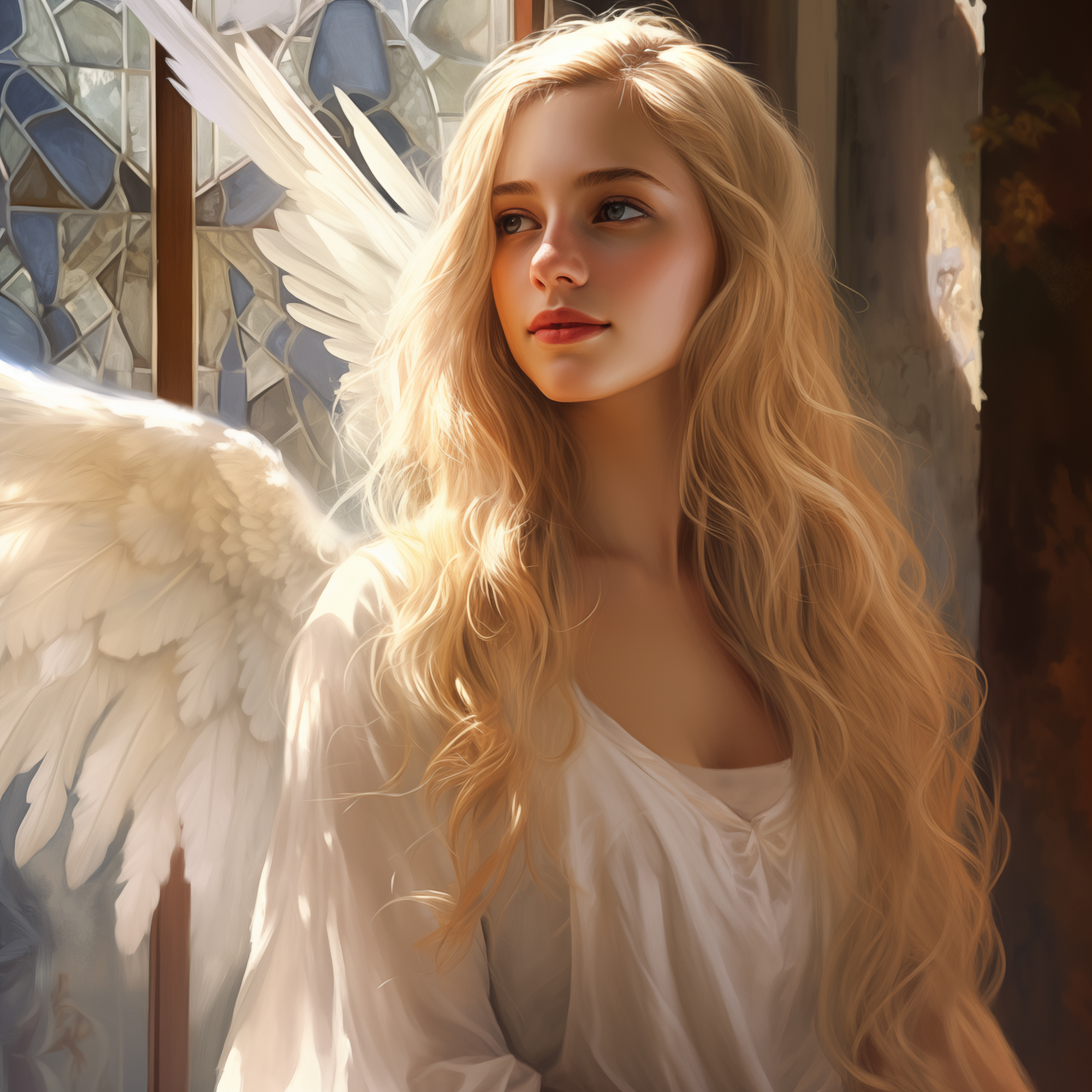 Angel of Elegance digital painting Signed by Artist 17x17 print
