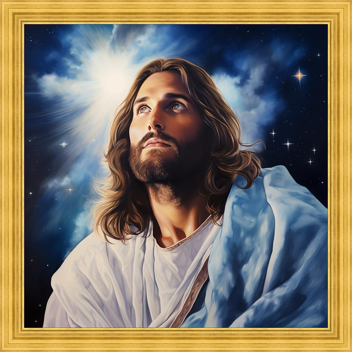 The Everlasting God Large Wall Art 54x54 open edition on canvas 22k Gold Leaf Frame 