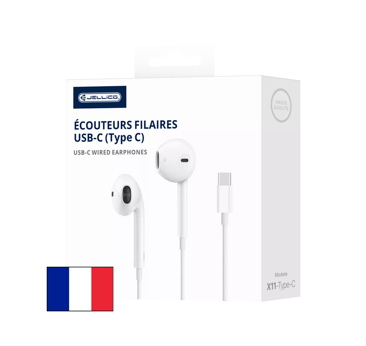 Kit pieton (USB-C/Type C) avec micro JELLICO X11 blanc