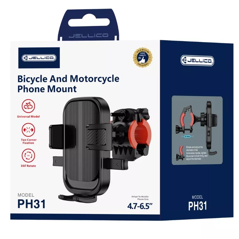Support smartphone vélo et moto JELLICO PH31 noir