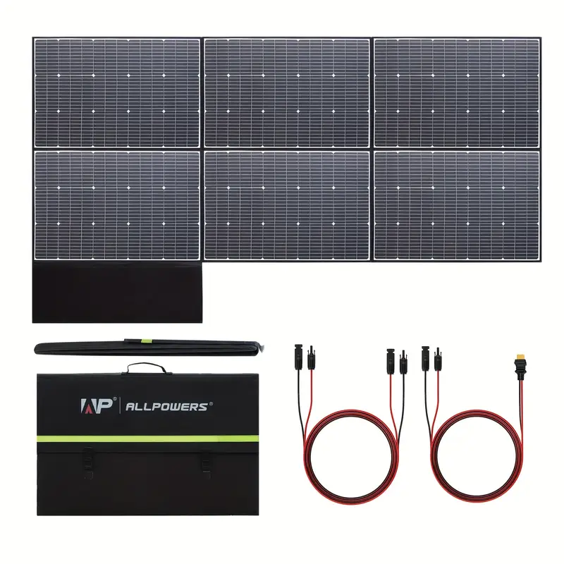 ALLPOWERS  600W Monocrystalline Portable Solar Panel RV Solar Panel Kit With 44V Output Foldable Solar Charger For Outdoor Adventures Power Outage Solar Generator