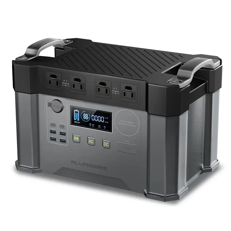 ALLPOWERS S2000 Portable Power Station 2000W (Peak 4000W) MPPT Solar Generator 1500Wh Backup Battery with 4 AC Outlets for Outdoor Camping RV Emergency Off-Grid