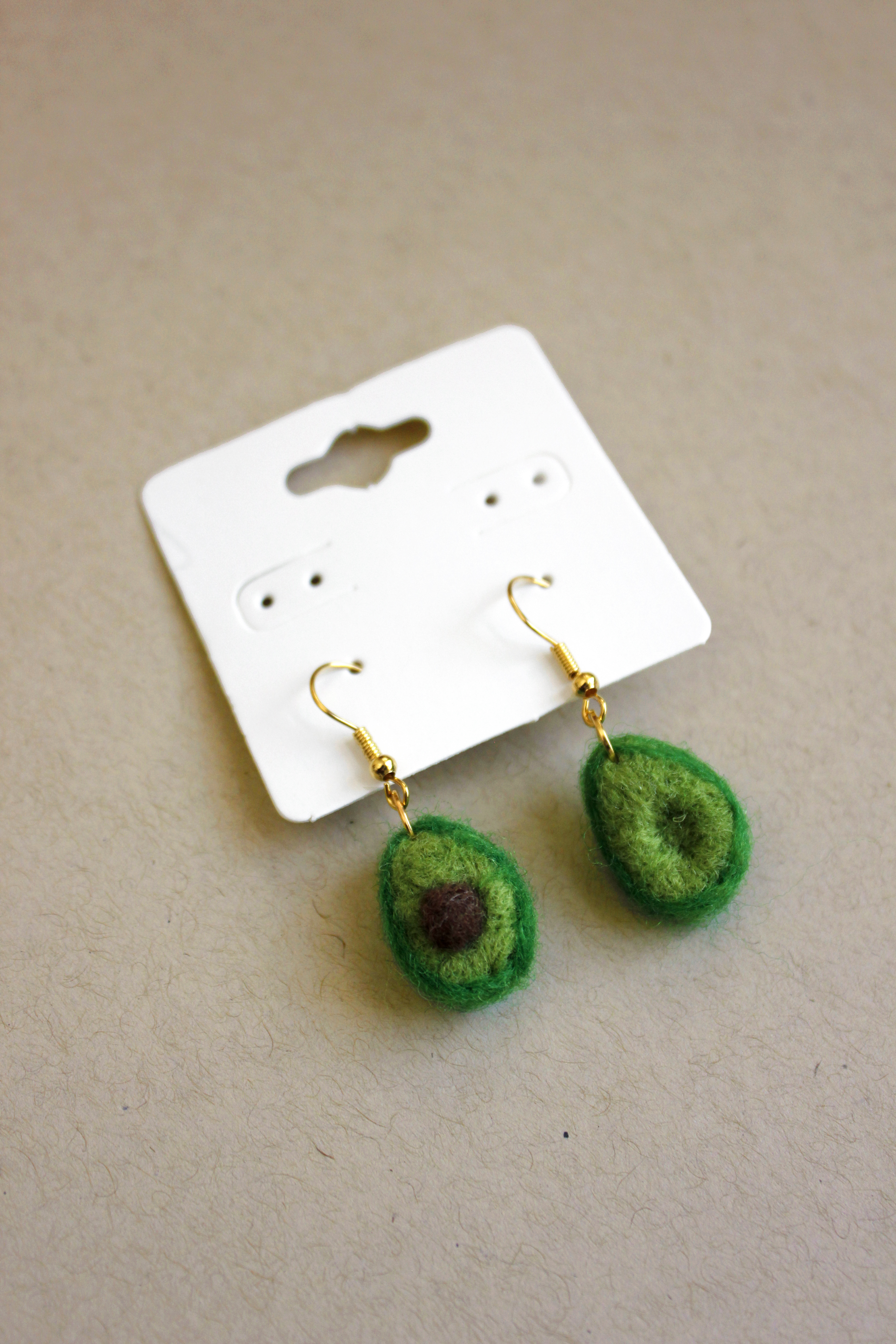 Avocado Felted Earrings