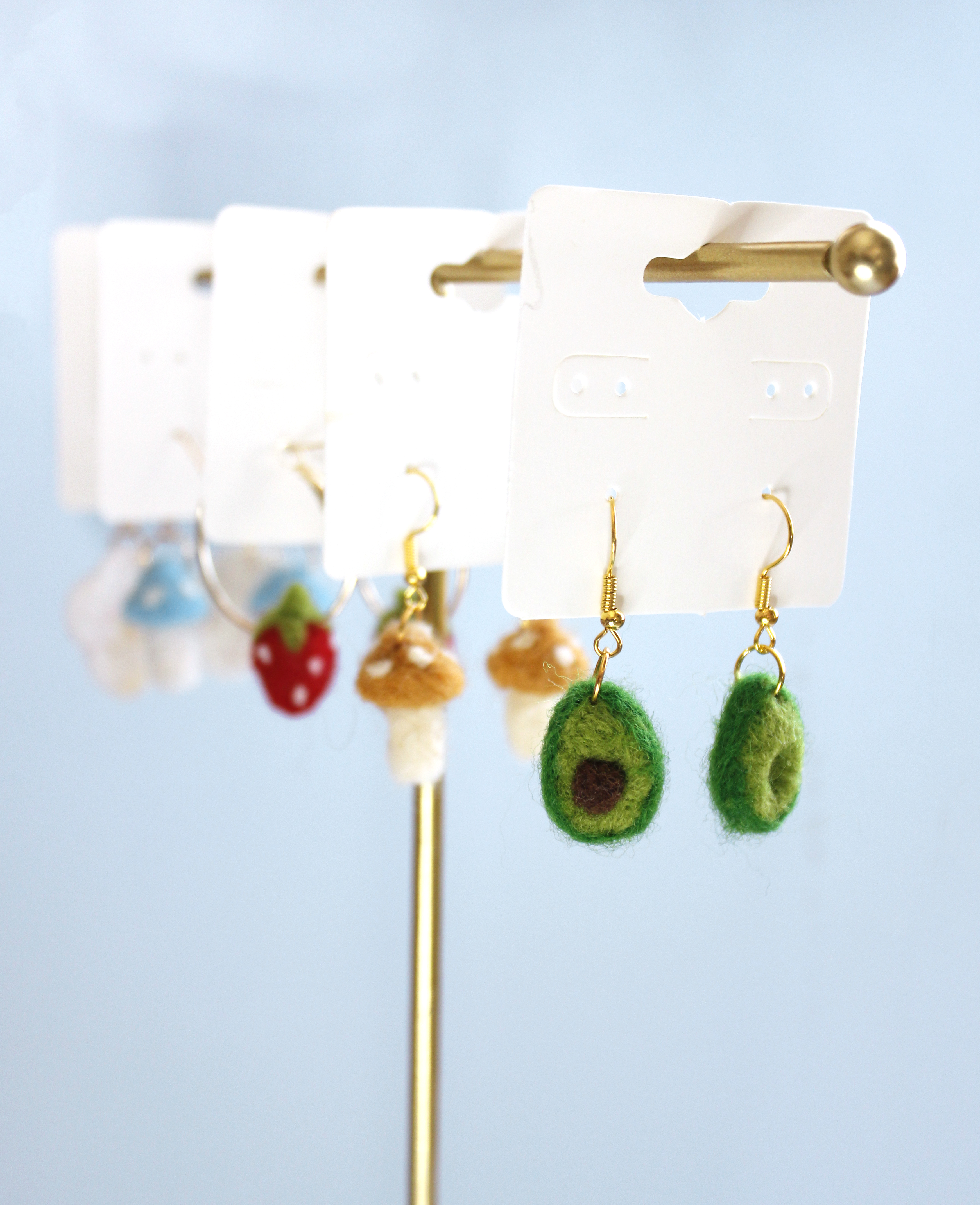 Avocado Felted Earrings