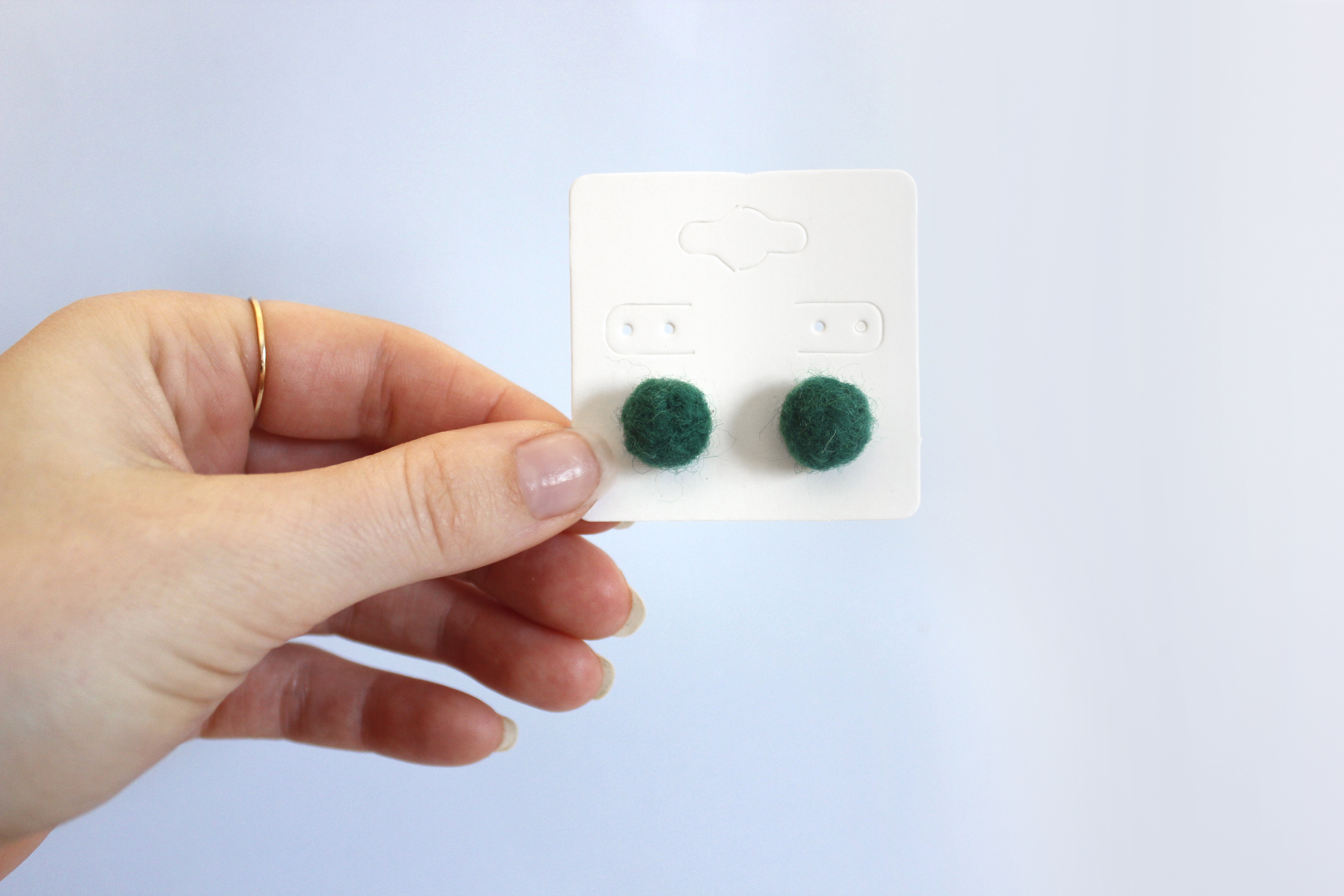 Ball Stud Felted Earrings