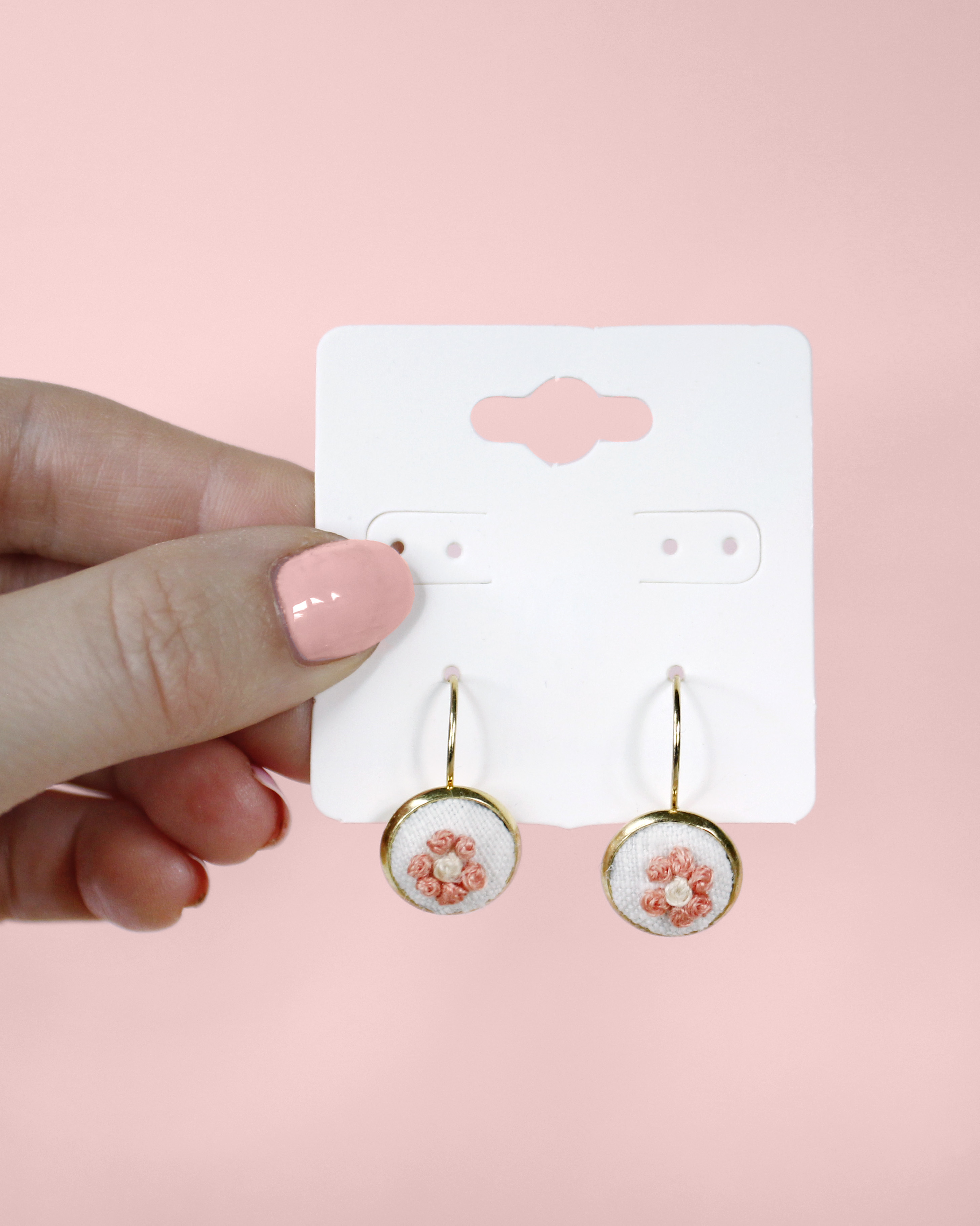 Flower Embroidered Earrings