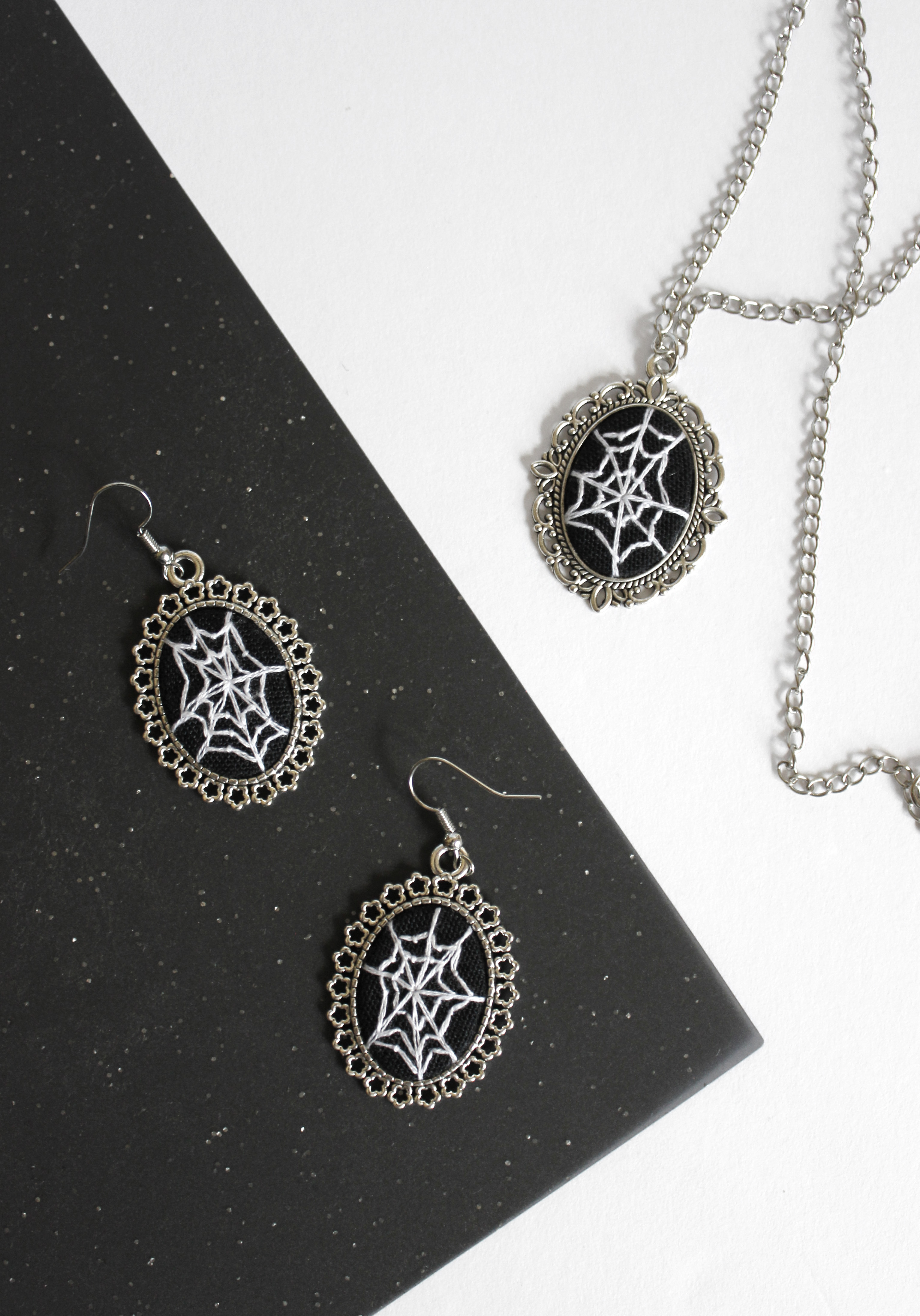 Spiderweb Embroidered Necklace