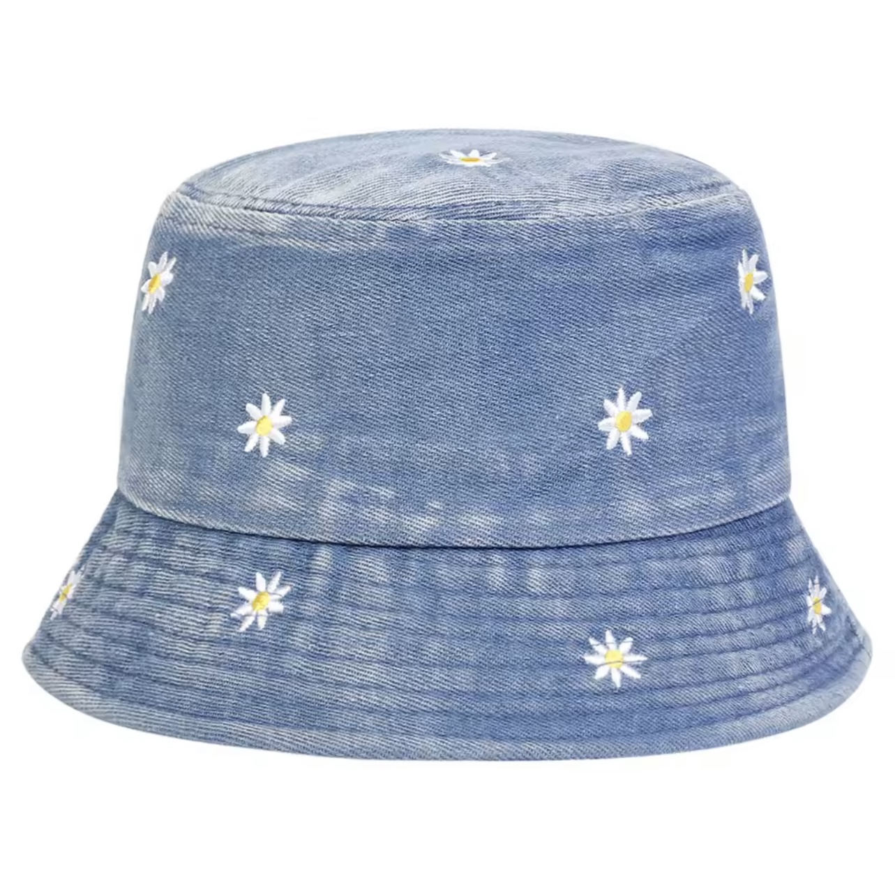 Daisy Embroidered Bucket Hat