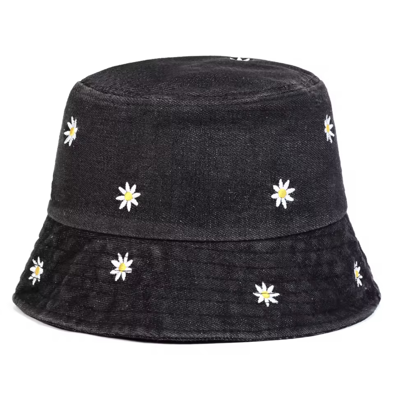 Daisy Embroidered Bucket Hat