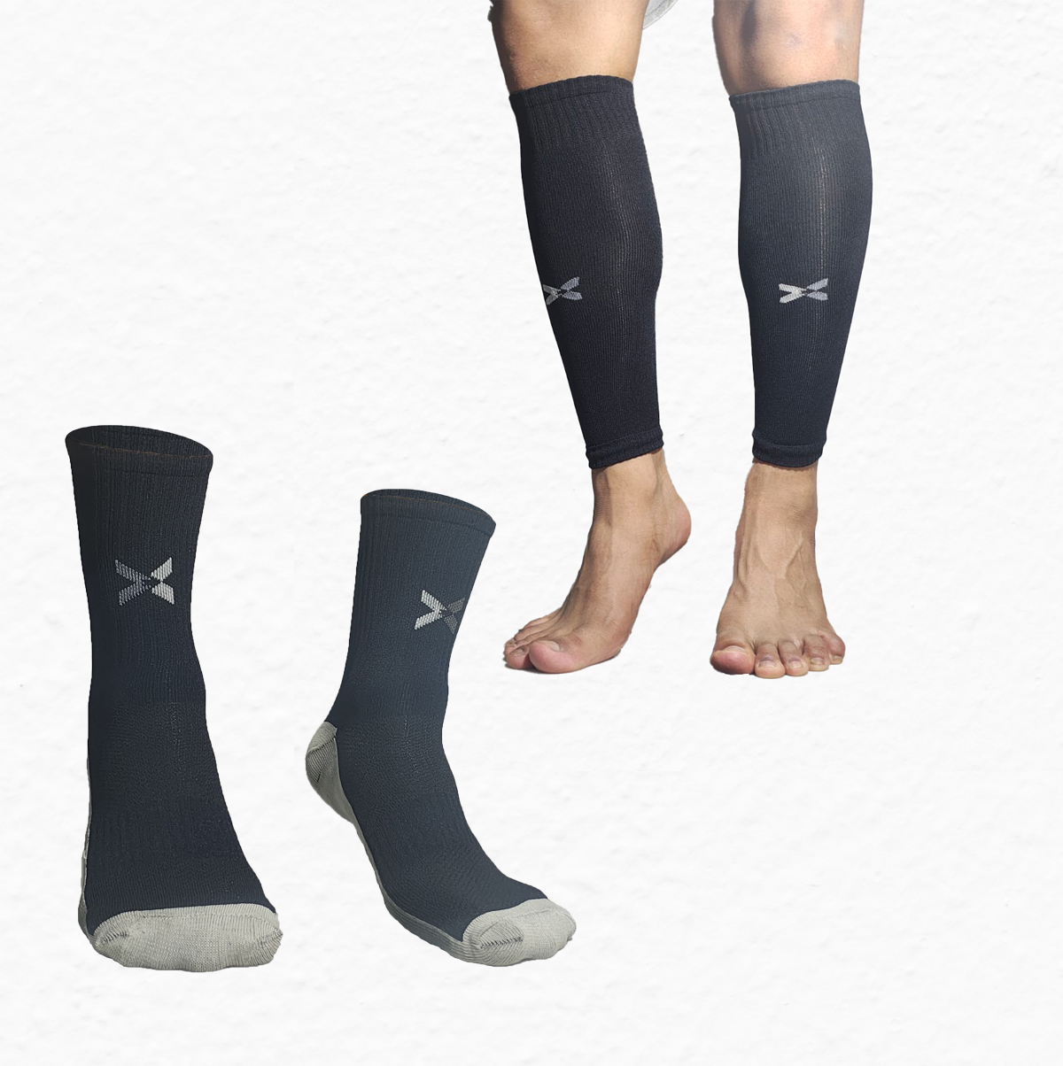 Crew Socks And Calf Support Combo